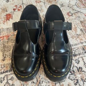 Dr. Martens Black Maryjane (Bethan Polished Smooth Leather Platform)
